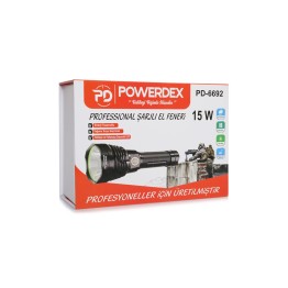 Powerdex Pd-6692 15 Watt 1000 Lümen Profesyonel Şarjlı El Feneri