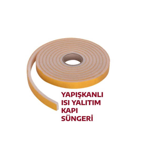 3 Metre Yapışkanlı Kapı Bandı Isı Yalıtım Süngeri