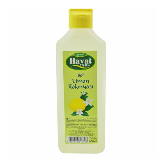 Hayat Limon Kolonyası 900 Ml 80 Derece